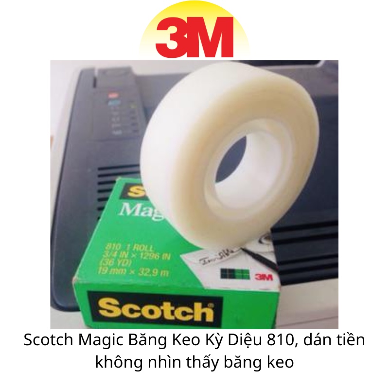 Scotch Magic Băng Keo Kỳ Diệu 810 19mmx32,9m, là loại băng keo mờ dán tiền không nhìn thấy băng keo 70016031976 HIBUSHOP