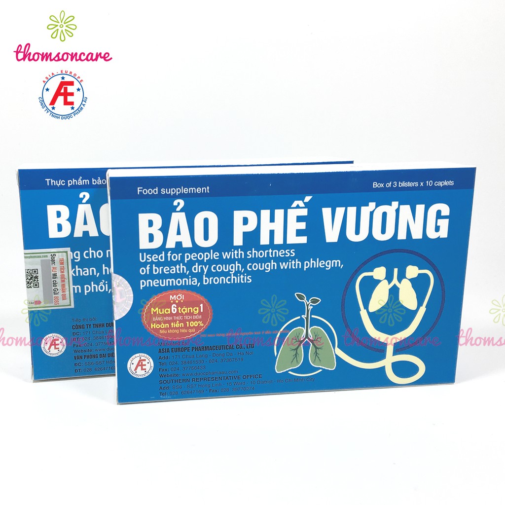 Bảo phế vương Hộp 20 viên Hỗ trợ giảm ho có đờm, phế quản từ thảo dược