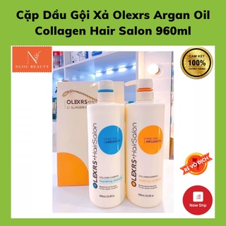 Cặp dầu gội xả olexrs argan oil collagen hair salon 960ml