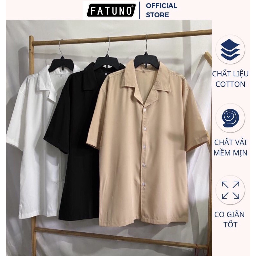Áo sơ mi ngắn tay nam nữ cổ vest form rộng chất cotton lụa thoáng mát, không nhăn không bai xù