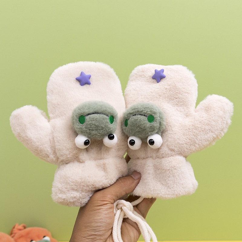 Đôi găng tay hình ếch hoạt hình 3D dễ thương cho bé