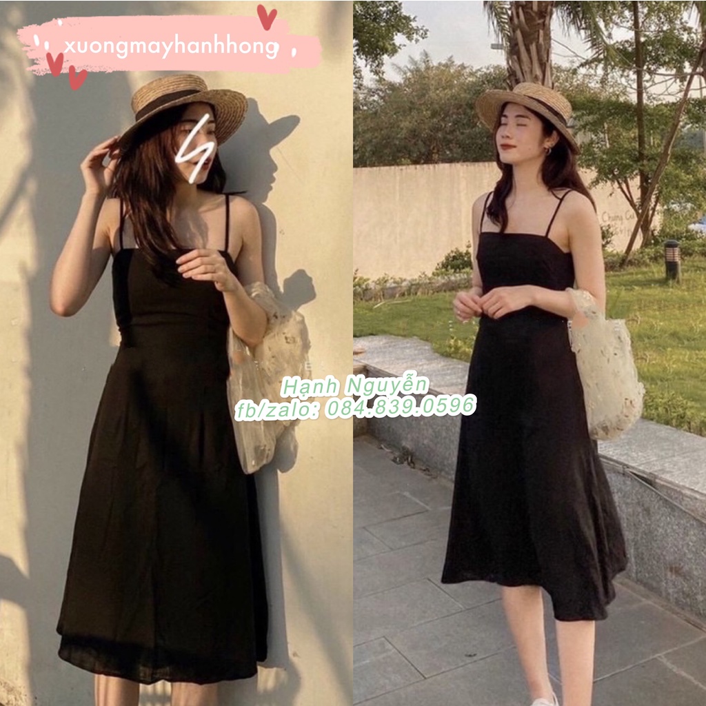 Váy 2 dây đũi tiểu thư, đầm 2 dây dáng suông đi biển, du lịch - Xưởng May Hạnh Hồng | BigBuy360 - bigbuy360.vn