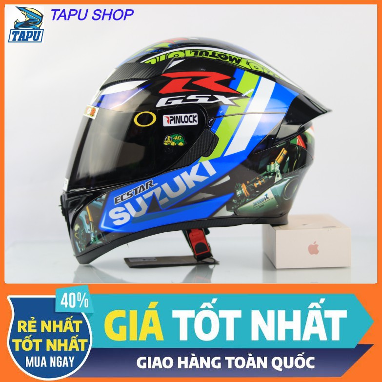 [FREESHIP] MŨ BẢO HIỂM FULLFACE ROC 1 KÍNH - ROYAL M138B LÊN TEM SUZUKI XANH