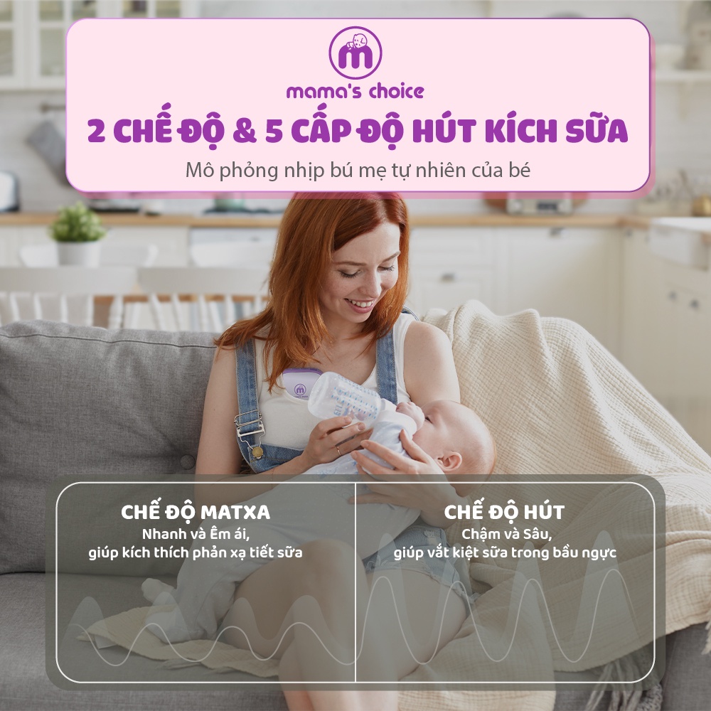 Máy hút sữa điện không dây rảnh tay Mama ‘s Choice Cloudie| Cúp hút sữa rảnh tay có pin sạc tiện lợi