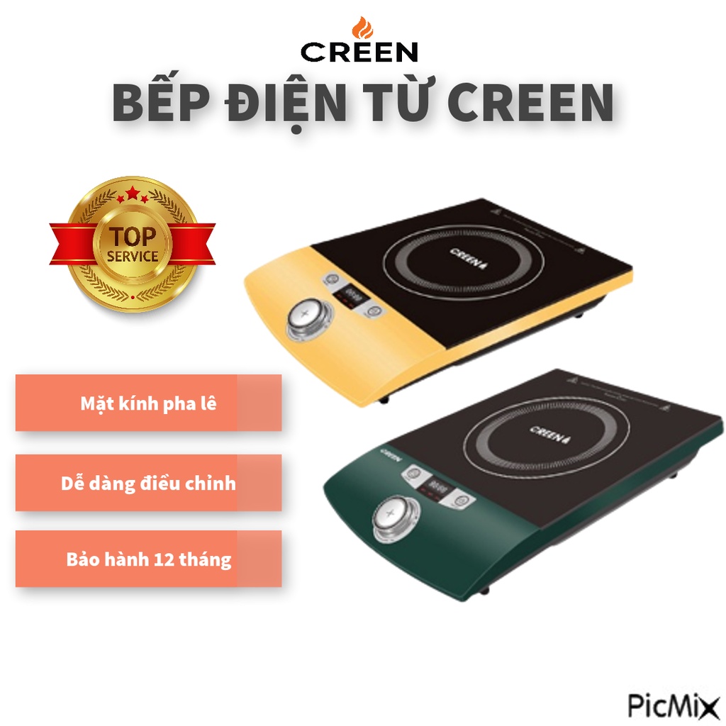 Bếp từ đơn Creen CR-CB11VN-GR-210 kèm bát lẩu inox creen size 30cm (có ảnh thật)