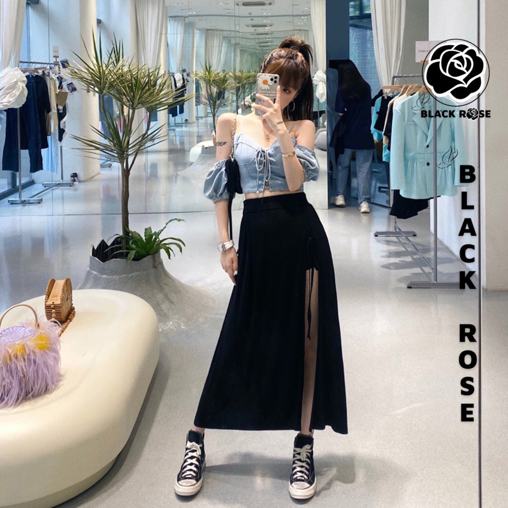 Áo Kiểu Nữ Jean Đẹp Hàn Quốc  Back Rose Aó Jean Rin Nữ Sexy Sang Chảnh Hot 2021 - TẤM BOUTIQUE