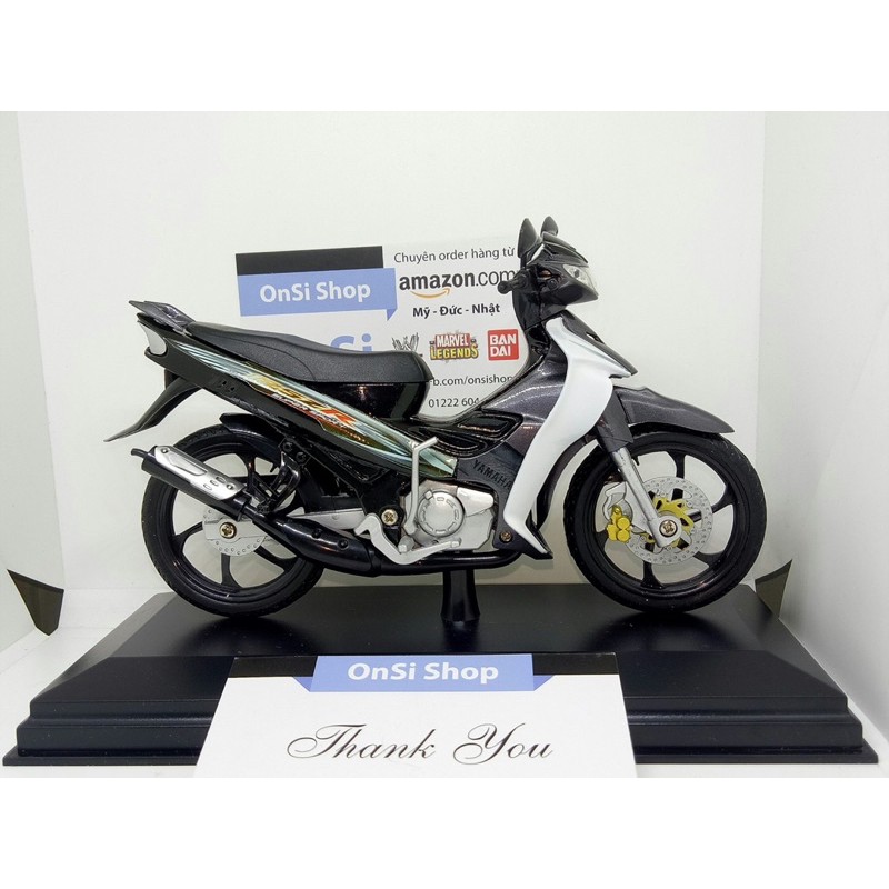 YAZ 125cc ( Y125ZR ) MÔ HÌNH XE MOTOR ( XÁM - TRẮNG - ĐEN ) Tỉ lệ 1/12