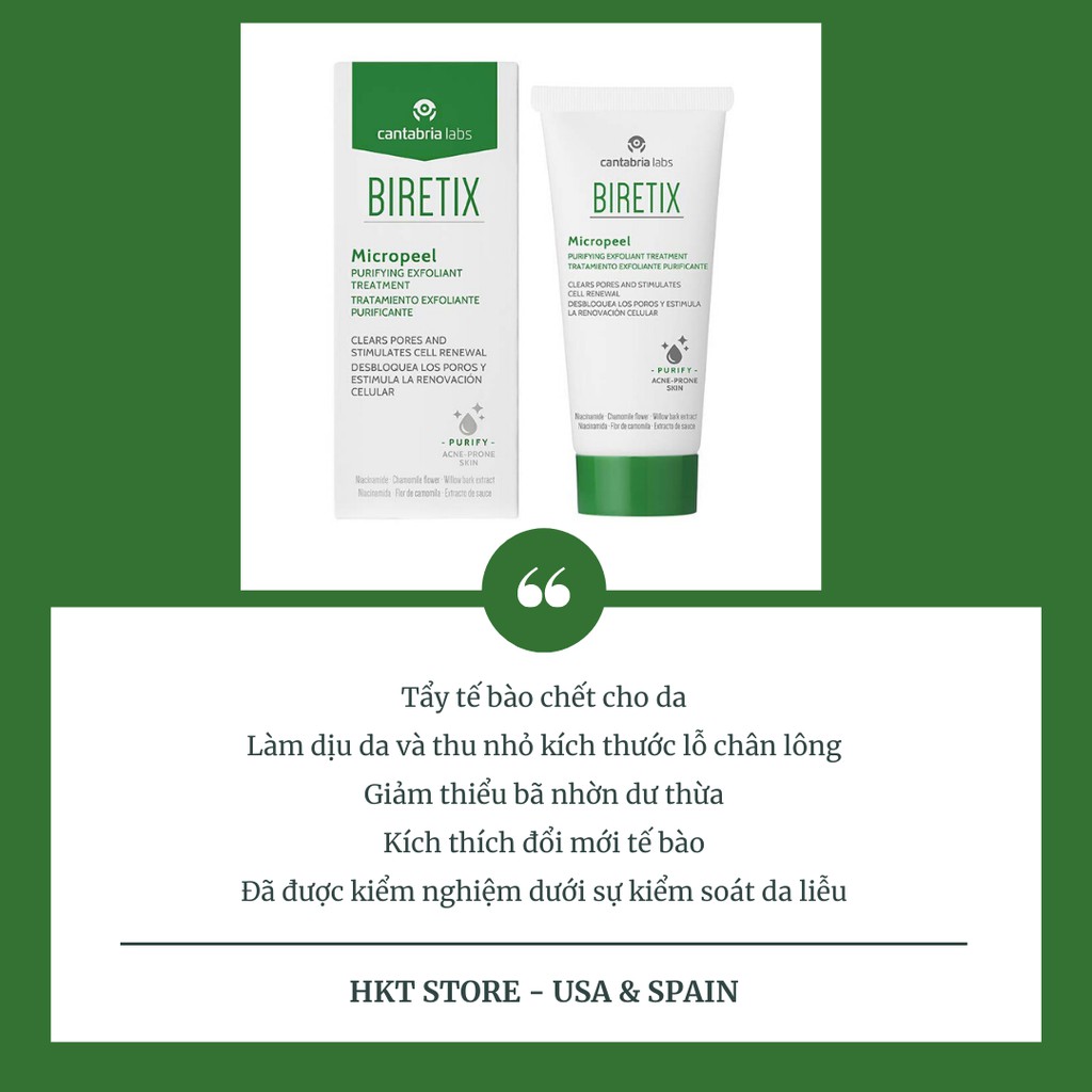 Biretix Micropeel - Tẩy tế bào chết dành cho da mụn 50ml DATE T2/2024