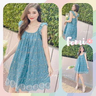 Đầm Thêu Chân Ren, đầm xô ren thêu hoa, đầm phom suông, đầm hai dây, đầm mặc hè.