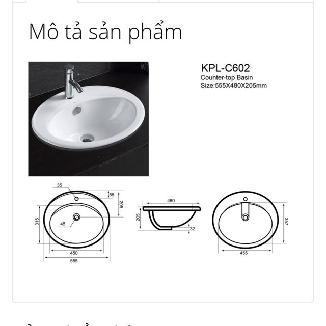 Lavabo âm bàn- chậu rửa mặt cao cẤp KeLi chưa bao gồm vòi xả