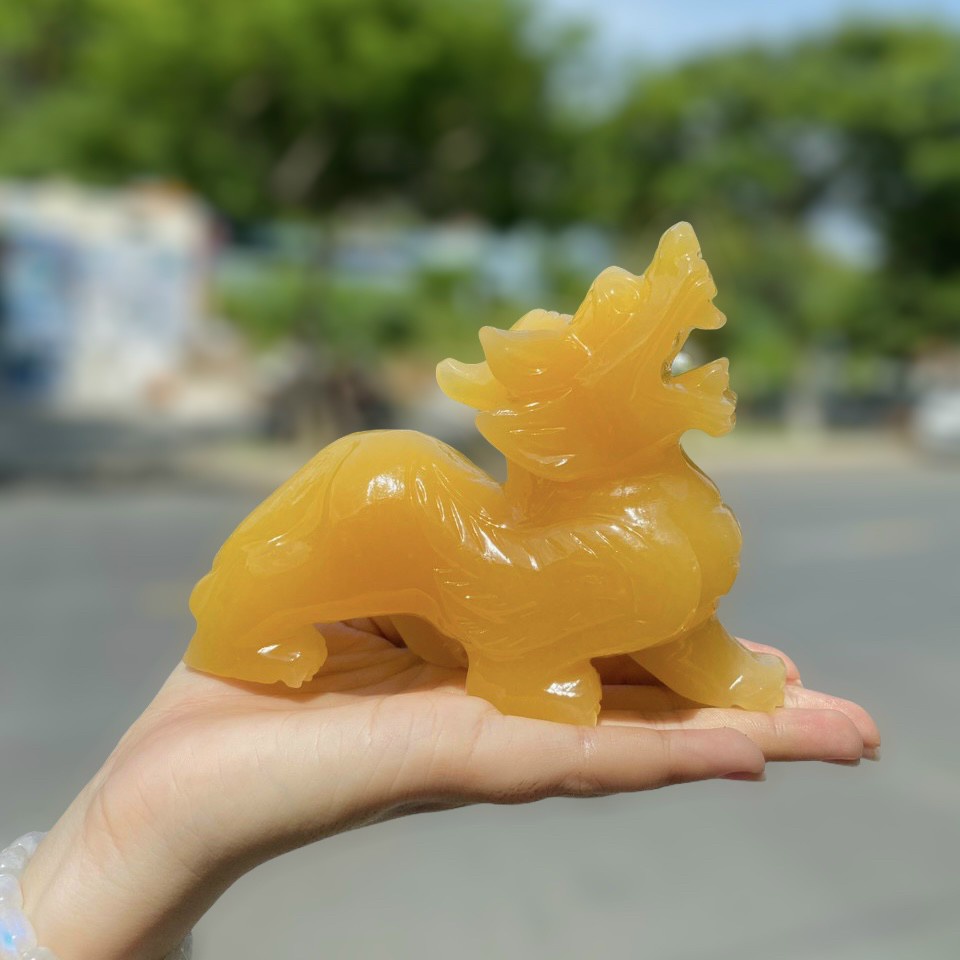 Tỳ hưu phong thủy , tỳ hưu cánh đá ngọc hoàng long - 10cm & 12cm & 15cm