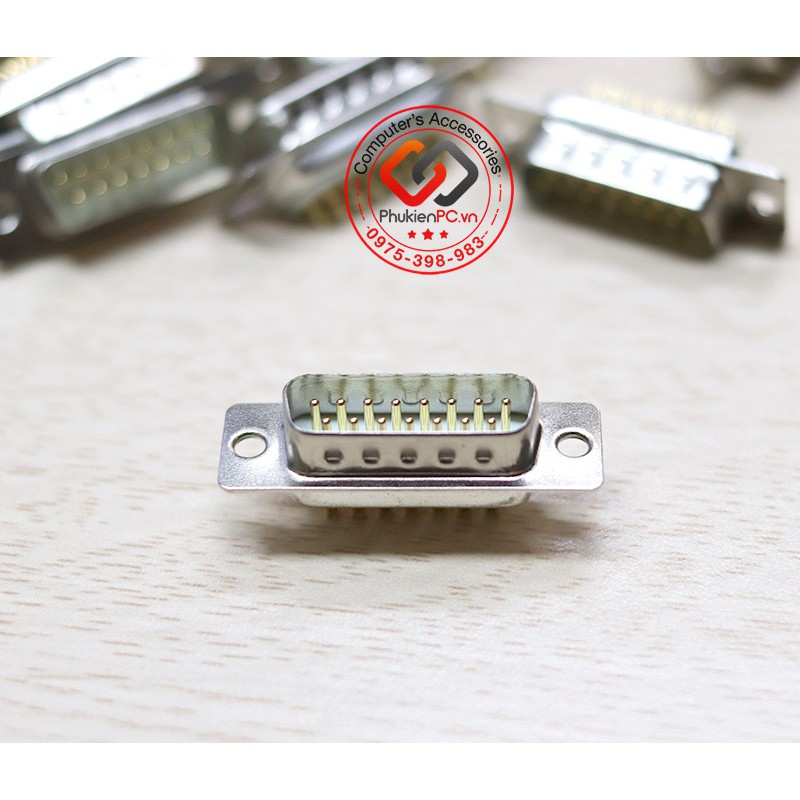 Đầu hàn COM DB15 chân (2 hàng) mạ vàng 5U. Tạo cáp COM DB15 máy công nghiệp CNC, nối cáp Riser DB15 sang DB9, DB25, D37