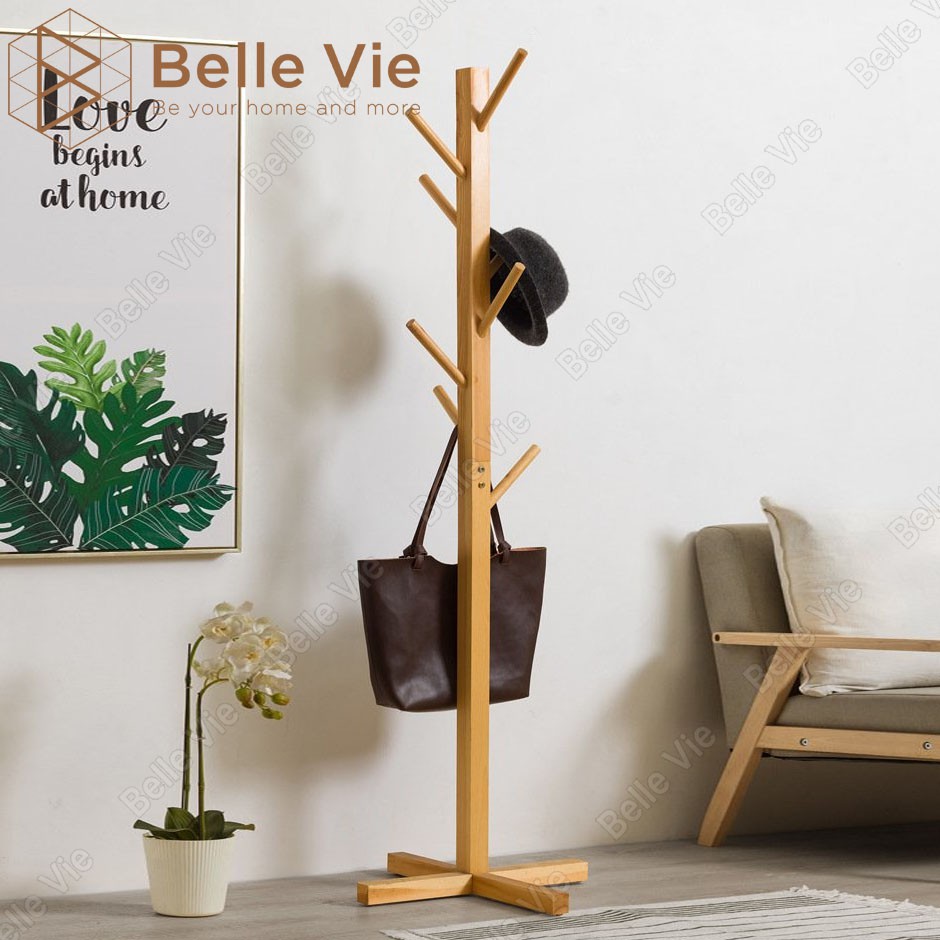 Cây Treo Quần Áo, Móc Đồ Hình Cây Gỗ Thông Lắp Ráp Đơn Giản Tiện Lợi