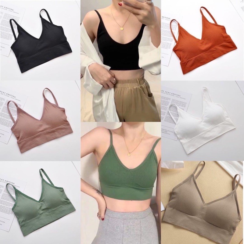 Áo lót nữ, áo bra nữ 2 dây tập gym chữ U hở lưng 2 dây không gọng nâng ngực gợi cảm co giãn
