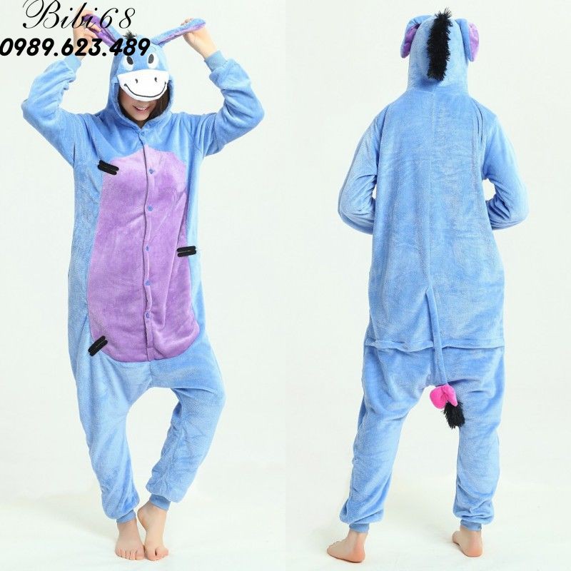 [mã BLUE5 giảm 5k] Bộ Đồ hình thú liền thân lông mịn Pijama dành Cho Người Lớn và Trẻ Em Hoạt Hình Cosplay