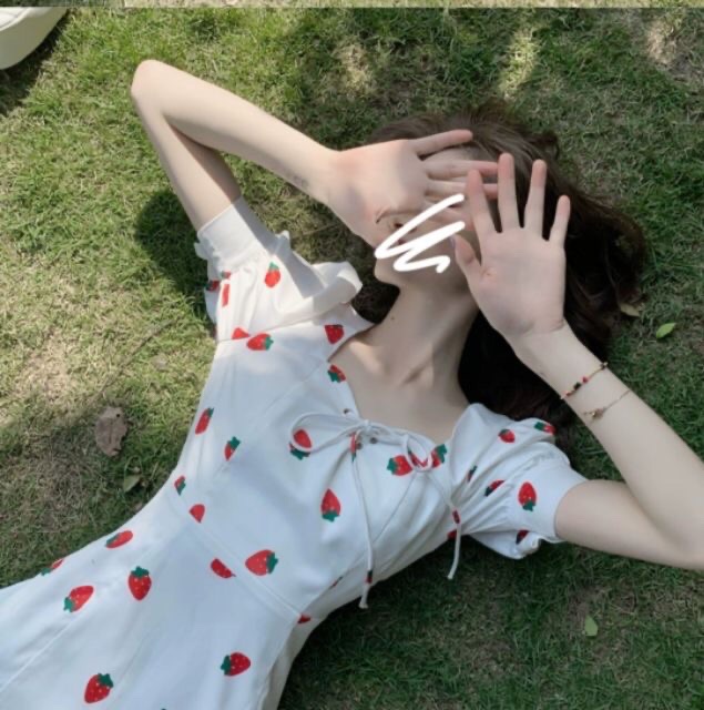 Đầm cherry ulzzang hàn quốc 2 màu đệm ngực siêu xinh | BigBuy360 - bigbuy360.vn