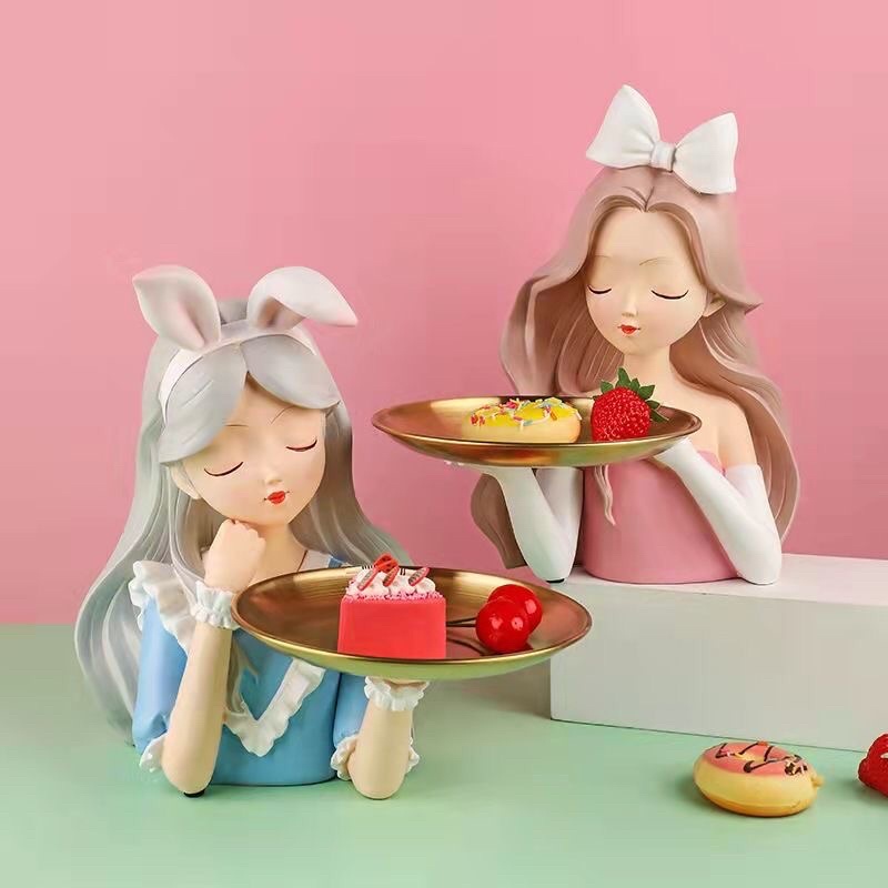 Khay để đồ tượng hình cô gái (kèm ảnh thật)