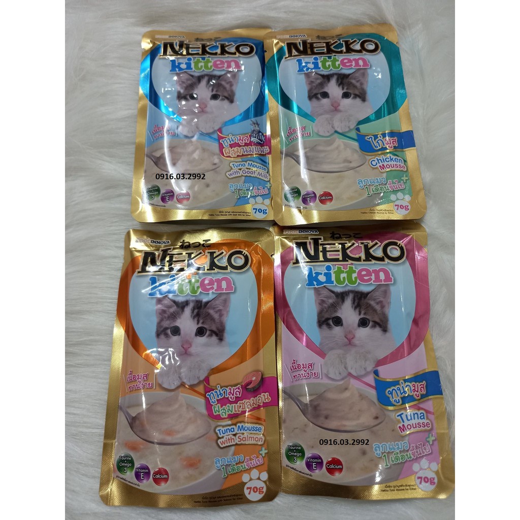 Pate cho mèo con nekko 70gr - Cho mèo dứoi 12 tháng