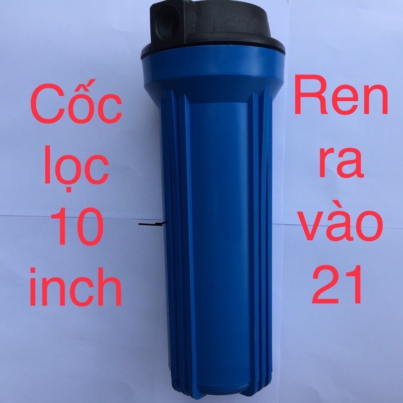 Cốc lọc xanh 10 inch ren 13 và 21 dành cho máy lọc nước RO tùy chọn