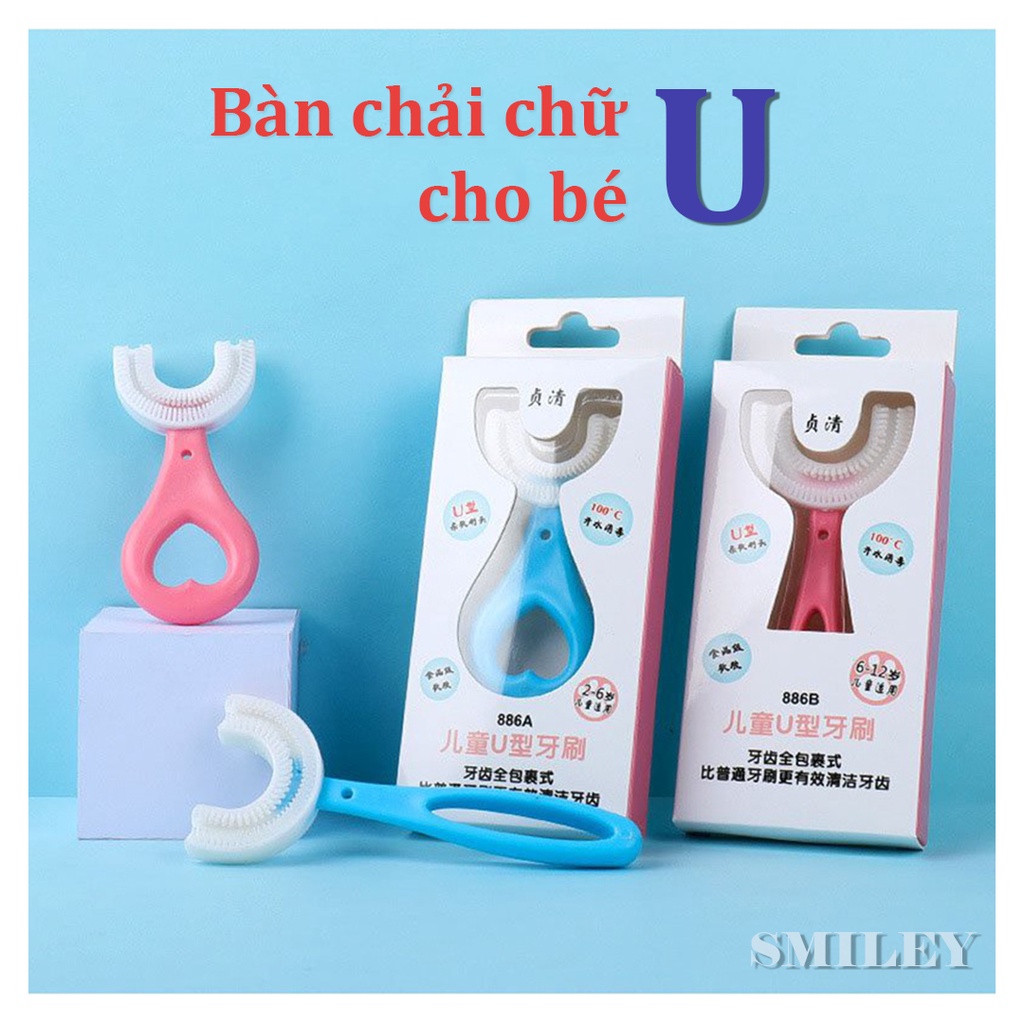 Bàn chải đánh răng cho bé Rainbow, bàn chải đầu chữ U cho trẻ 2-7 tuổi, làm sạch răng hiệu quả- an toàn cho trẻ nhỏ