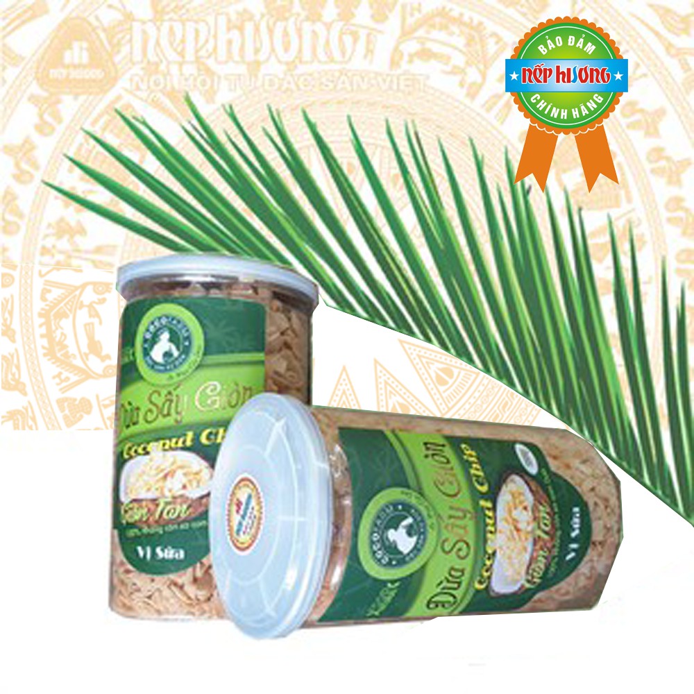 Dừa sấy giòn cocofarm - lọ 200g - đặc sản Bến Tre