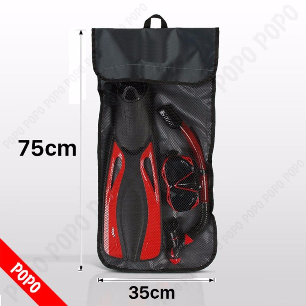 Túi đựng mặt nạ lặn, ống thở, chân nhái kích thước 75cm x 35cm chất liệu cao cấp SPORTY (Đen)