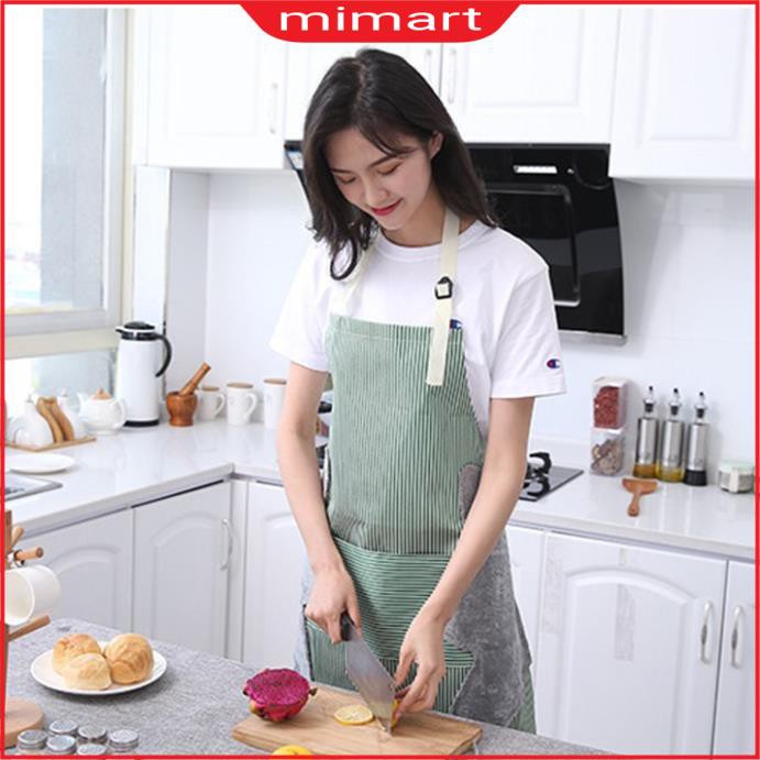 Tạp dề nấu ăn chống thấm nước, tạp dề nấu ăn có miếng lau tay túi đựng đồ kiểu nhật bản