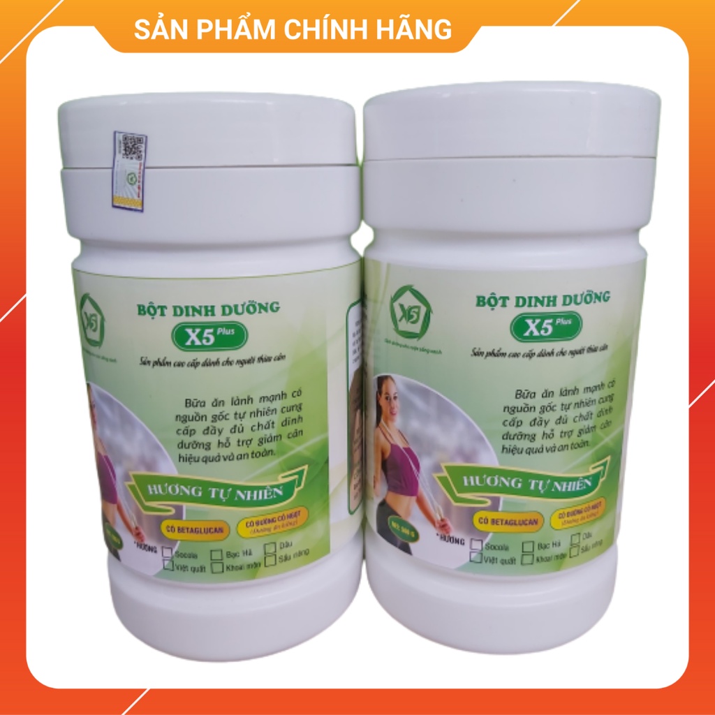 02 Bột dinh dưỡng X5 Plus- dành cho người thừa cân  từ mầm ngũ cốc, betaglucan tăng sức đề kháng,giảm cân an toàn