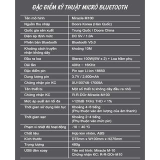 Micro Karaoke kèm loa Bluetooth Miracle M100 nhập khẩu Hàn Quốc