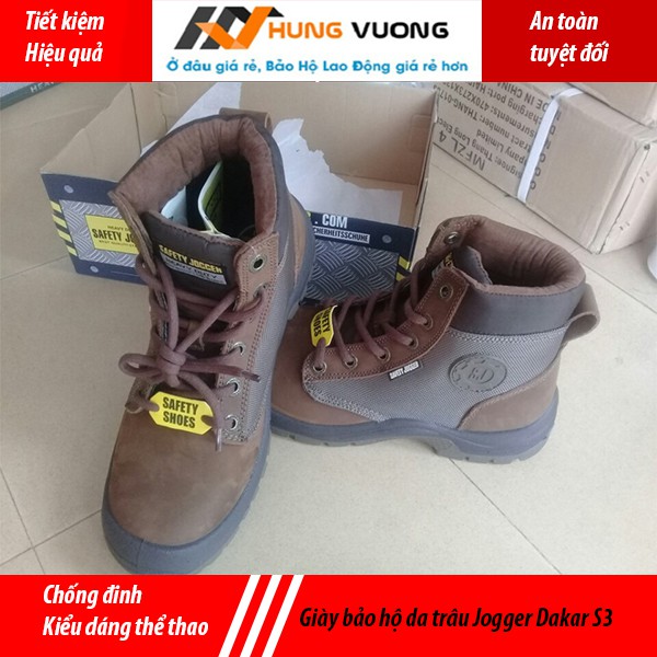 [CHÍNH HANG]-Giày bảo hộ lao động nam Jogger Dakar da thật - giày chống đinh, dập ngòn, dầu, chống trơn trượt