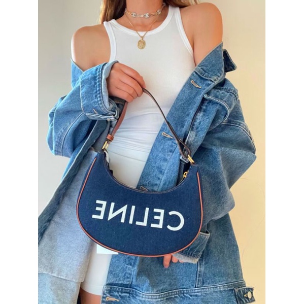 Túi xách đeo kẹp nách nữ da thật nhiều màu sành điệu Céline paris