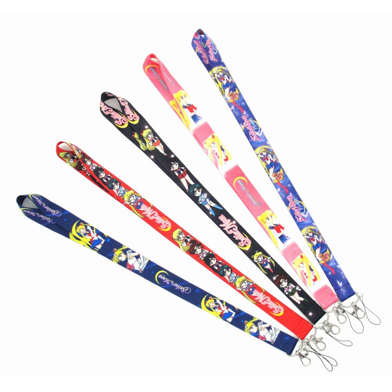 Sailor moon Dây Đeo Cổ Gắn Điện Thoại / Thẻ id Hình Thủy Thủ Mặt Trăng Xinh Xắn