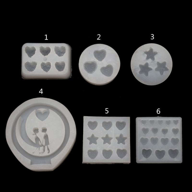 Khuôn Silicon Mềm Làm Kẹp Tóc Hình Ngôi Sao / Trái Tim / Kẹo / Trái Tim Xinh Xắn