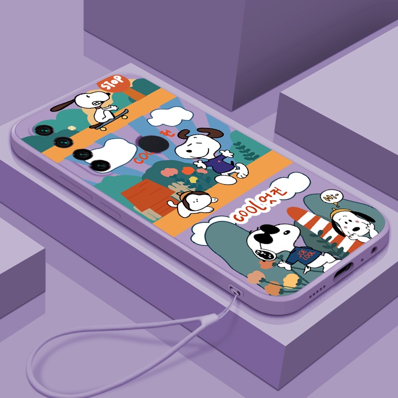 Ốp Điện Thoại Silicon In Hình Snoopy Có Dây Đeo Cho Realme 5 5i 5 pro 6 6i 6 pro c3