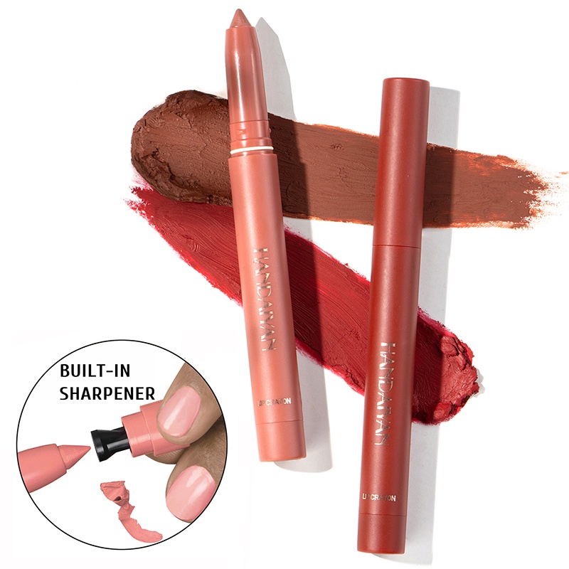 Son Môi Dạng Bút 6 Màu Nhung Lì Tự Nhiên Tùy Chọn Chống Nước Không Phai