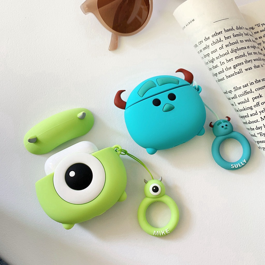 MIKE Silicone Vỏ Bảo Vệ Hộp Sạc Tai Nghe Bluetooth Airpods I10 I12 I9s I11 Hình Quái Vật 3d Bằng Silicon Mềm