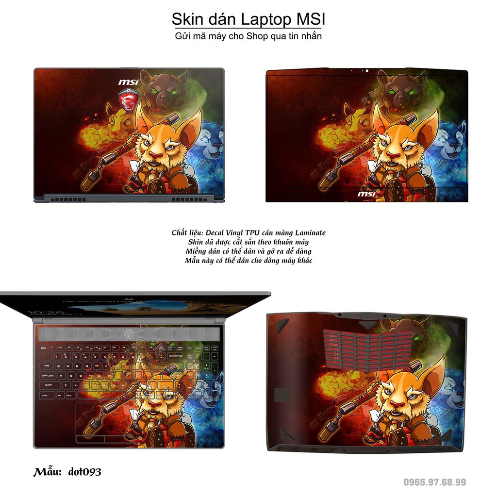 Skin dán Laptop MSI in hình Dota 2 _nhiều mẫu 16 (inbox mã máy cho Shop)