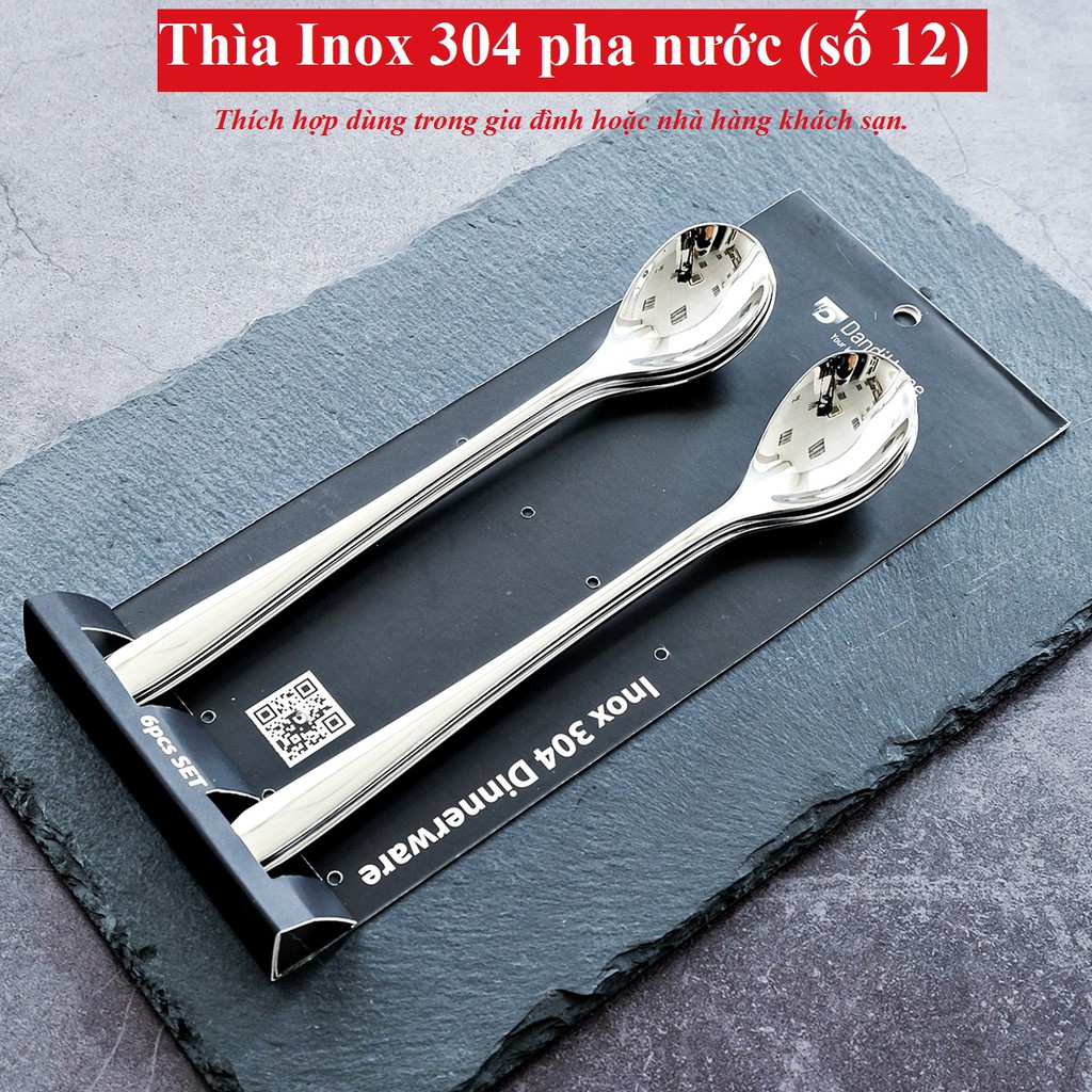 Bộ 6 thìa muỗng inox 304 DandiHome 2020 cao cấp, sang trọng, tinh tế