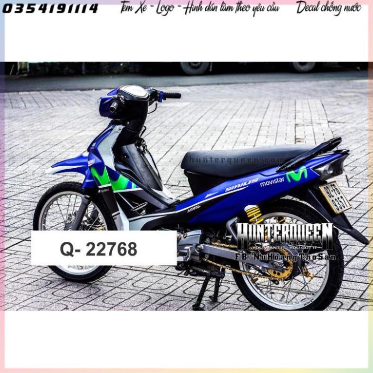 Tem rời xe Sirius đen xanh - Tem Movistar - ., chỉnh sửa theo ý. Sắc nét, bền màu