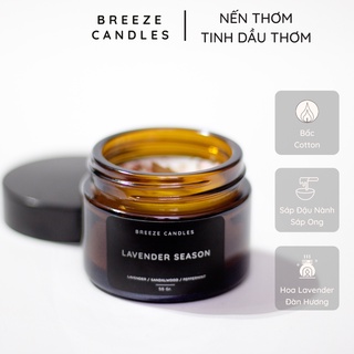 Nến thơm thiên nhiên hương lavender, đàn hương, bạc hà - LAVENDER SEASON - 50gr (~25 giờ đốt)