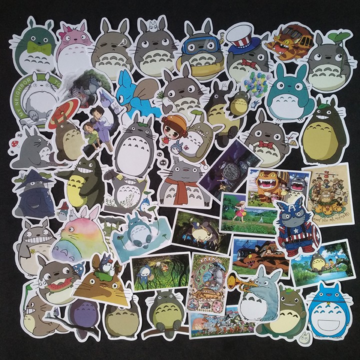 Bộ Sticker dán cao cấp chủ đề TOTORO - Dùng dán Xe, dán mũ bảo hiểm, dán Laptop...