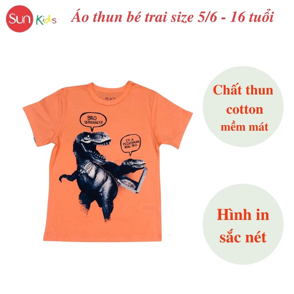 Áo thun bé trai xuất xịn, áo phông cho bé trai, chất cotton, size 5,6-16 tuổi,  - SUNKIDS