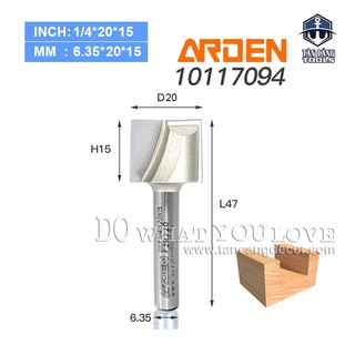 Mũi Router Lấy Nền Arden 20 x 15 mm Cốt 6.35 mm