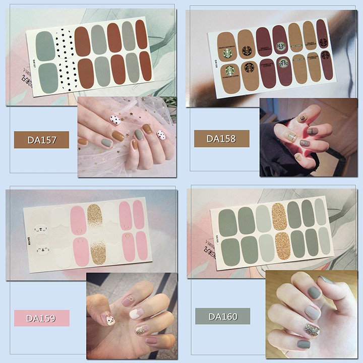 Nail Wraps Set Dán móng tay 14 miếng nhiều mẫu DA141-160