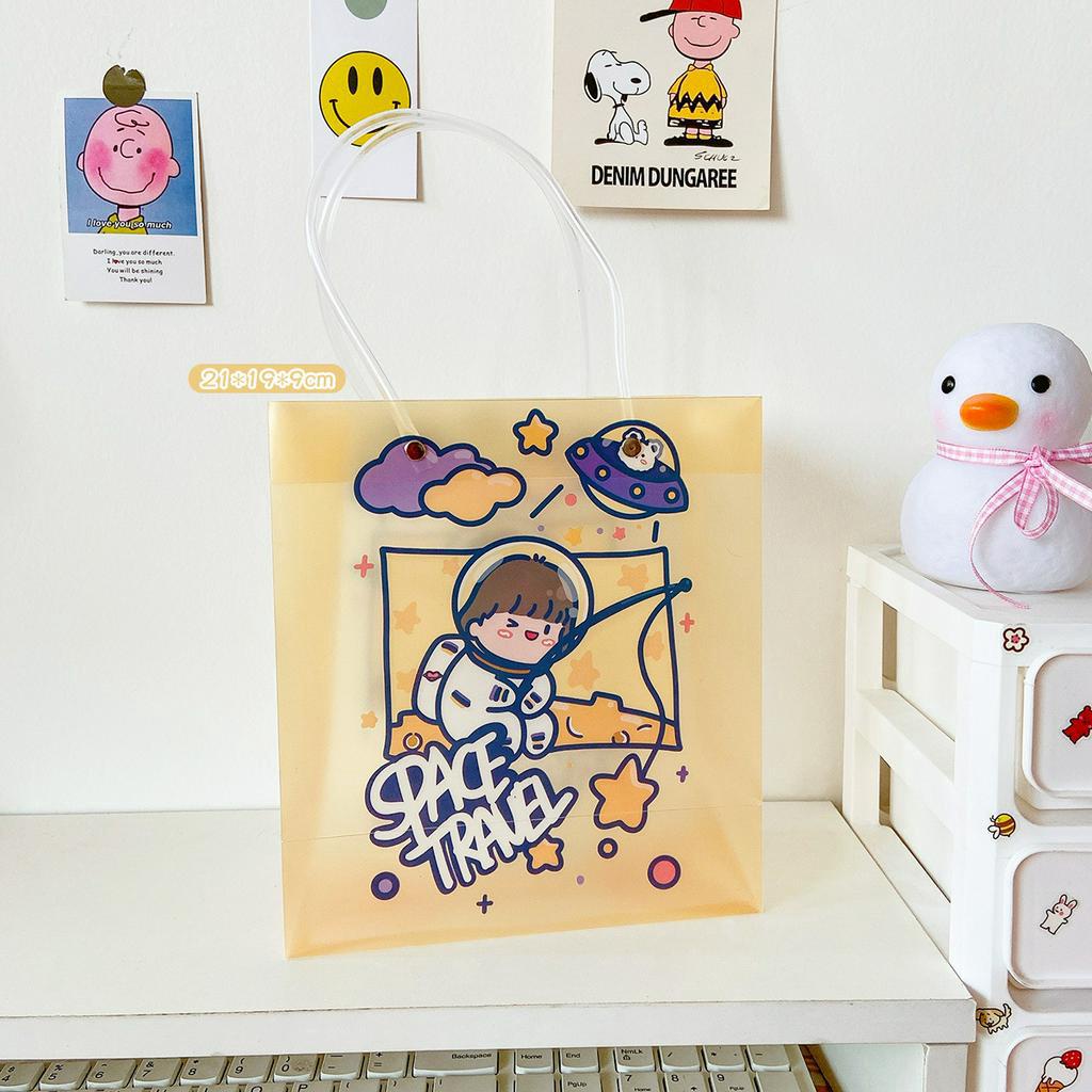 Túi xách trong suốt in hình hoạt hình đáng yêu