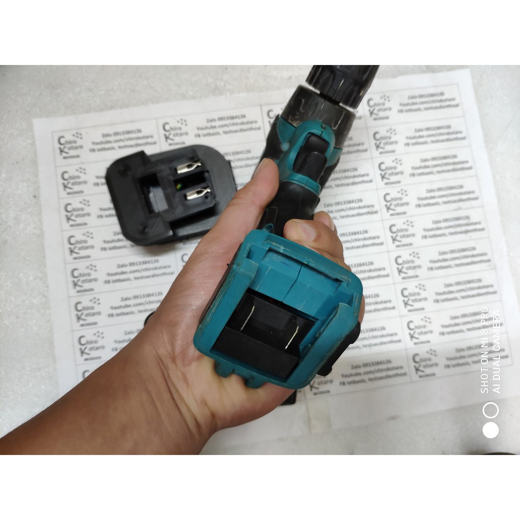 Đế chuyển chân khoan, vit Makita tàu 12v, 14v, 16v, 18v, 21v, 26v sang dùng pin cài Makita