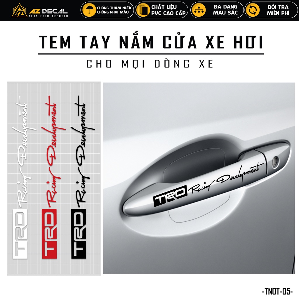 Decal Dán Tay Nắm Cửa Xe Hơi Mẫu TRD Racing Development | TNOT-05 | Tem Dán Xe Ô Tô Oto Chống Nước Bền Màu