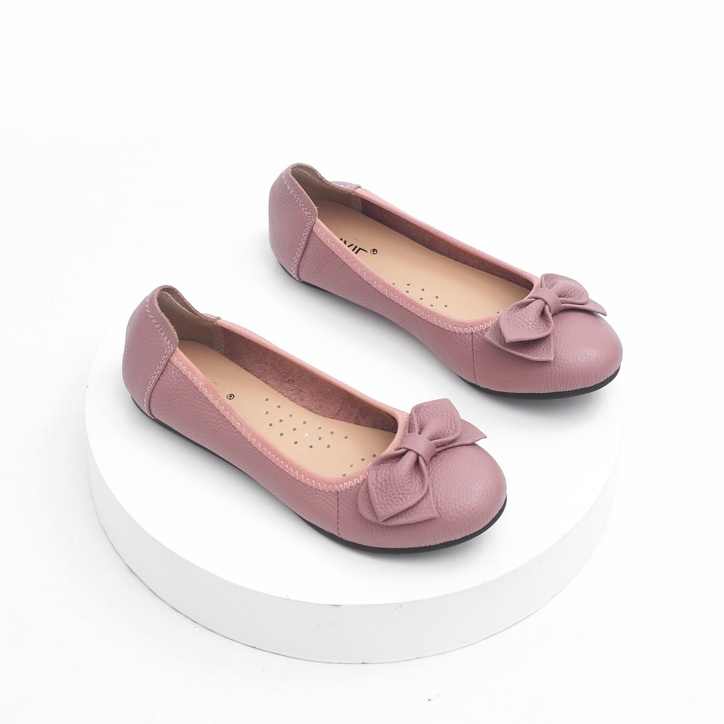 Giày Búp Bê Bệt Da Bò Thật Siêu Êm Gắn Nơ Pixie X424 | BigBuy360 - bigbuy360.vn