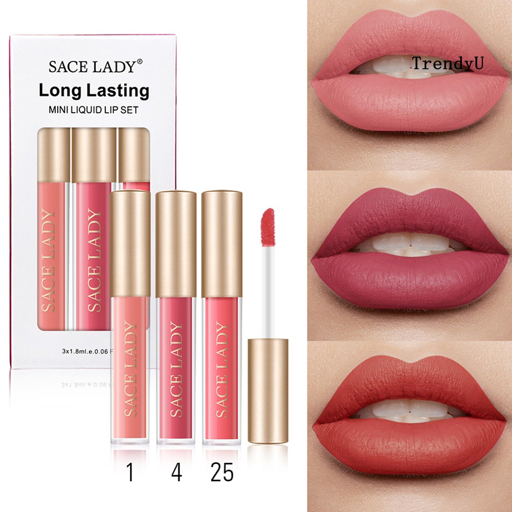 (Hàng Mới Về) Set 3 / 6 Son Môi Sace Lady Chống Thấm Nước Và Dưỡng Ẩm Cao Cấp | BigBuy360 - bigbuy360.vn