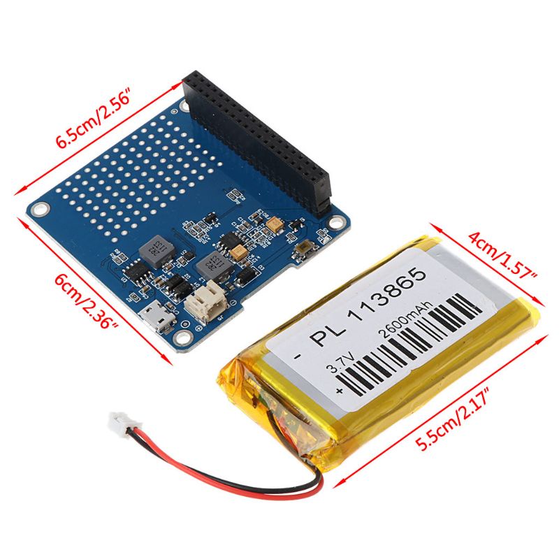Mô Đun Nguồn Pin Lithium Dành Cho Máy Raspberry Pi 3B 3B + 4B
